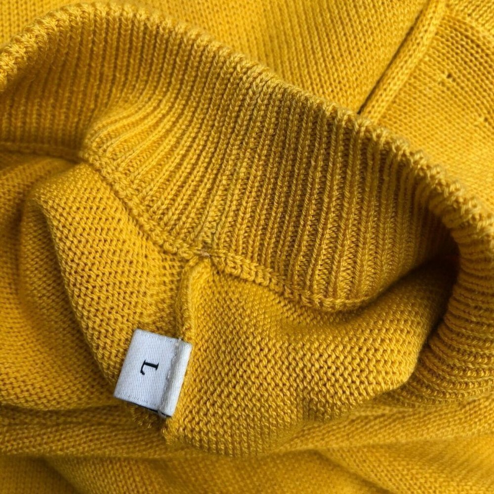 SANDRO PARIS Women's Designer Pullover Sweater LARGE Yellow Long Sleeve​​​​​​​ - Picture 4 of 7